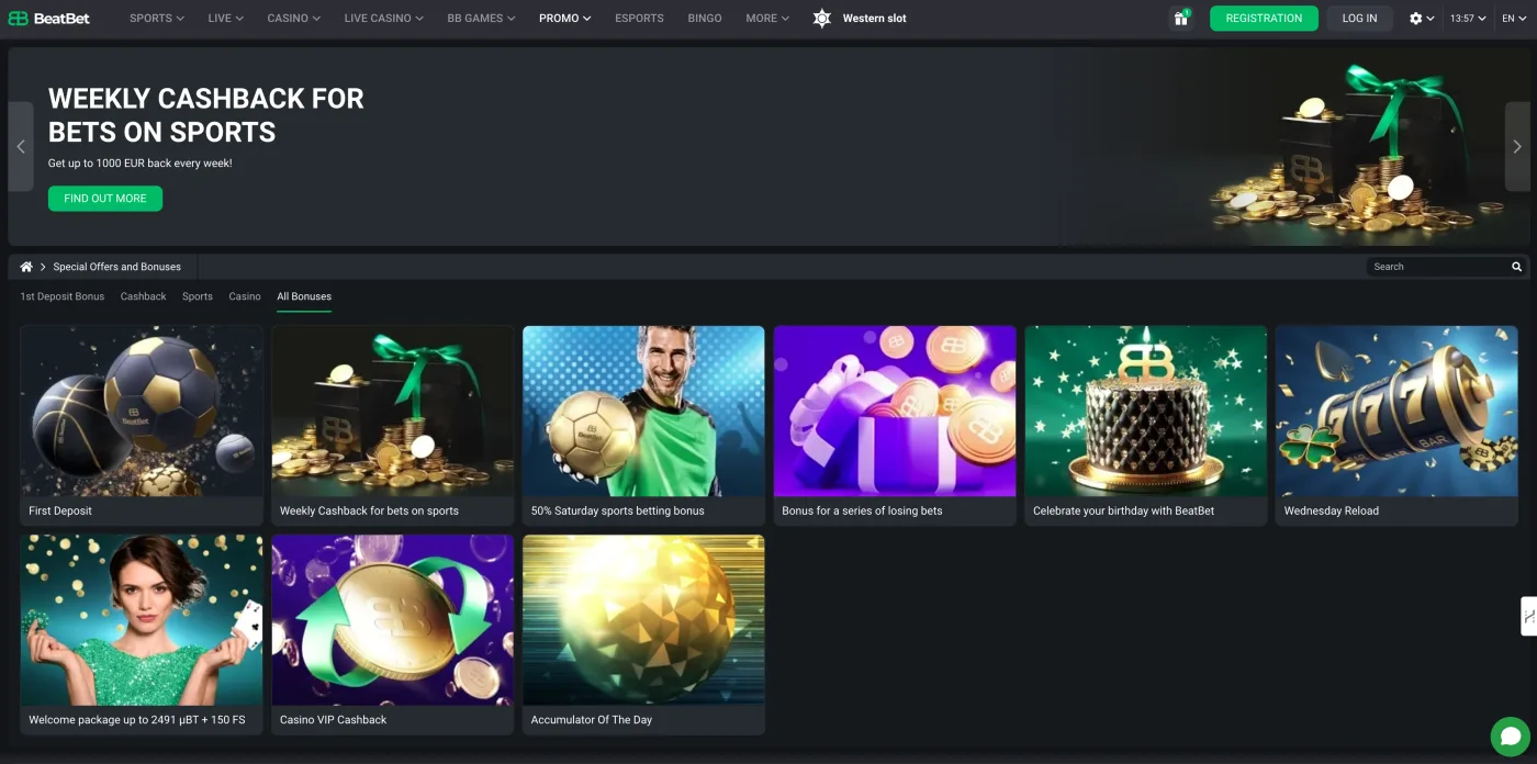 BeatBet pacchetto benvenuto fino a €1.300 e 120 giri gratuiti